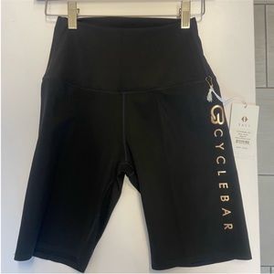 NWT CycleBar Tavi Bike Short - Ebony & Rose Gold. Size Medium.